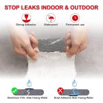 ub unity brand super strong adhesive waterproof tape permanent repair roof water leakage solution rubber foil suitable for roof leak, surface crack, window sill gap, boat sealing, tank leak (10cm*5m)