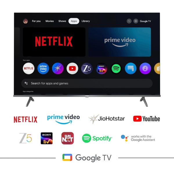 vu 126cm (50 inches) gloqled series 4k qled smart google tv 50gloqled25